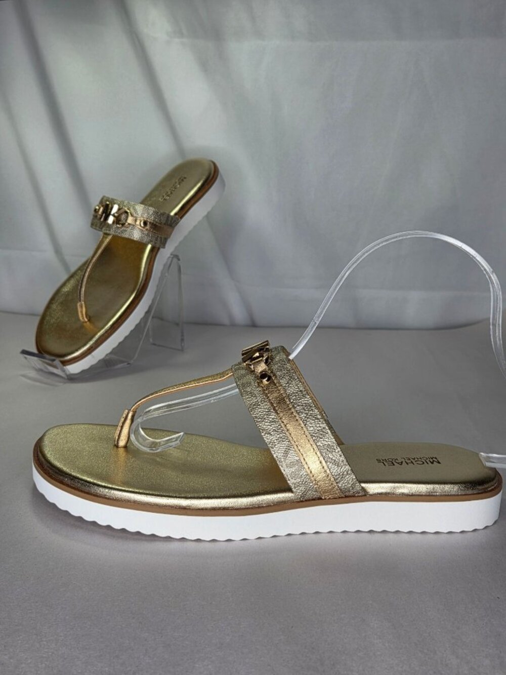 Michael Michael Kors Women's Farrah Thong Sandals - Pale Gold, Size: 8 M